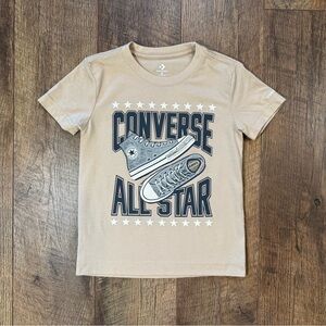 Tan Converse Shoes Graphic Short Sleeve Tee Size 4